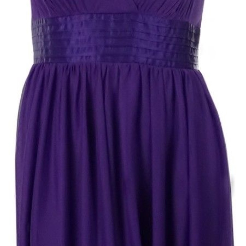 TRIXXI Satin Waist Chiffon Purple Dress XL - Picture 5 of 7